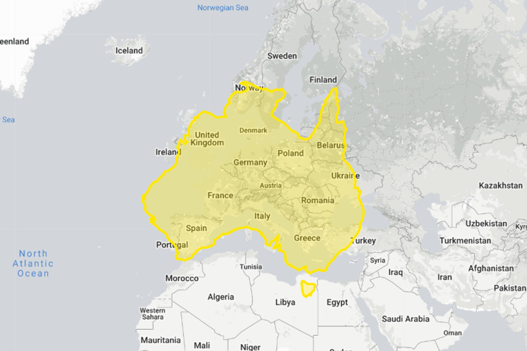 Comparing the True Size of Every Country - SnowBrains